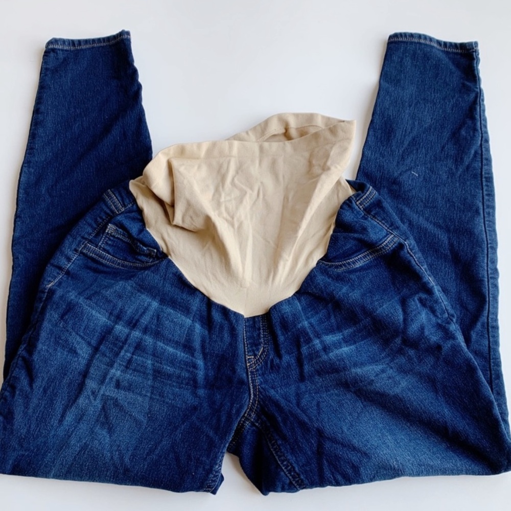 Indigo Blue Maternity Skinny Jeans Full Panel 1X